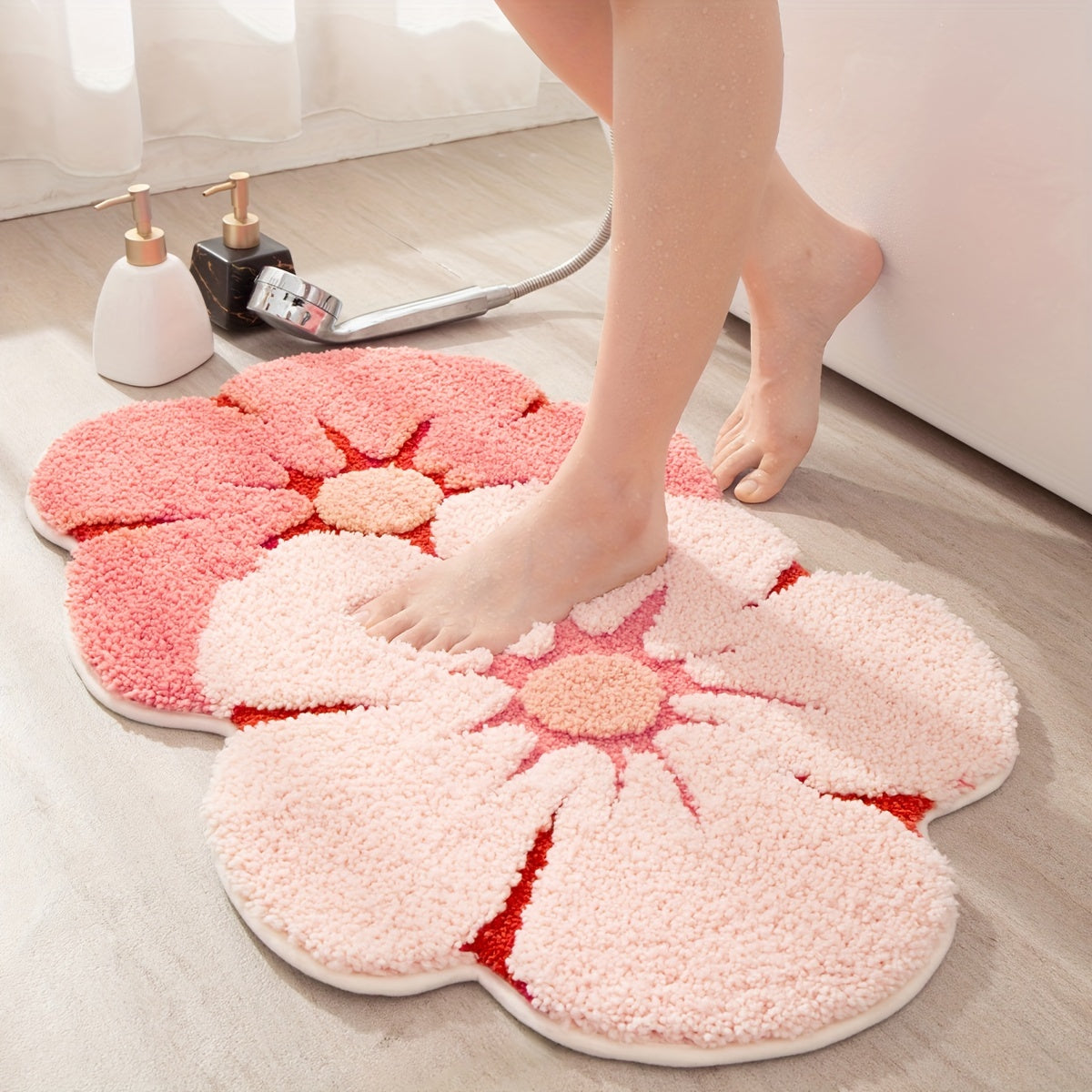 Tapis de bain les deux roses pieds 