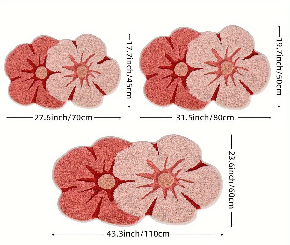 Tapis de bain les deux roses tailles 