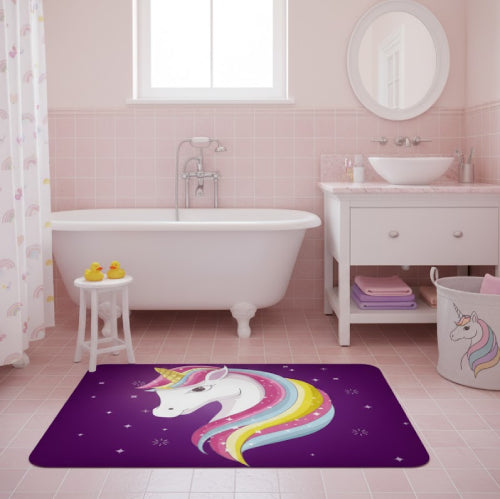 Tapis de bain licorne baignoire  violet 
