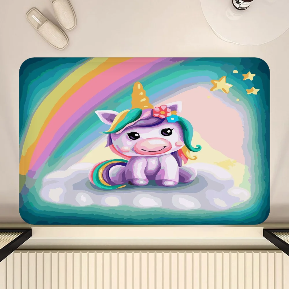 Tapis de bain licorne  vert