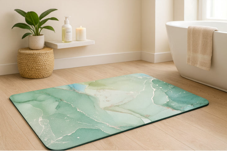 Tapis de bain marbre baignoire 