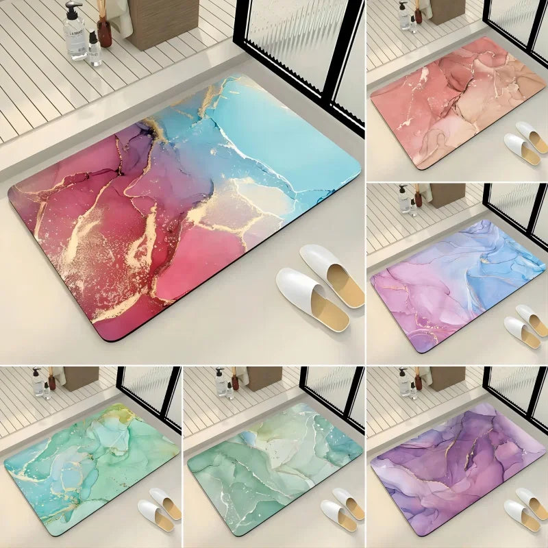 Tapis de bain marbre couleurs