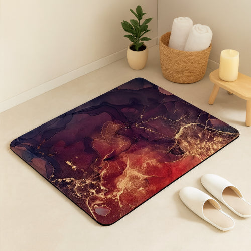 Tapis de bain marbre doré 