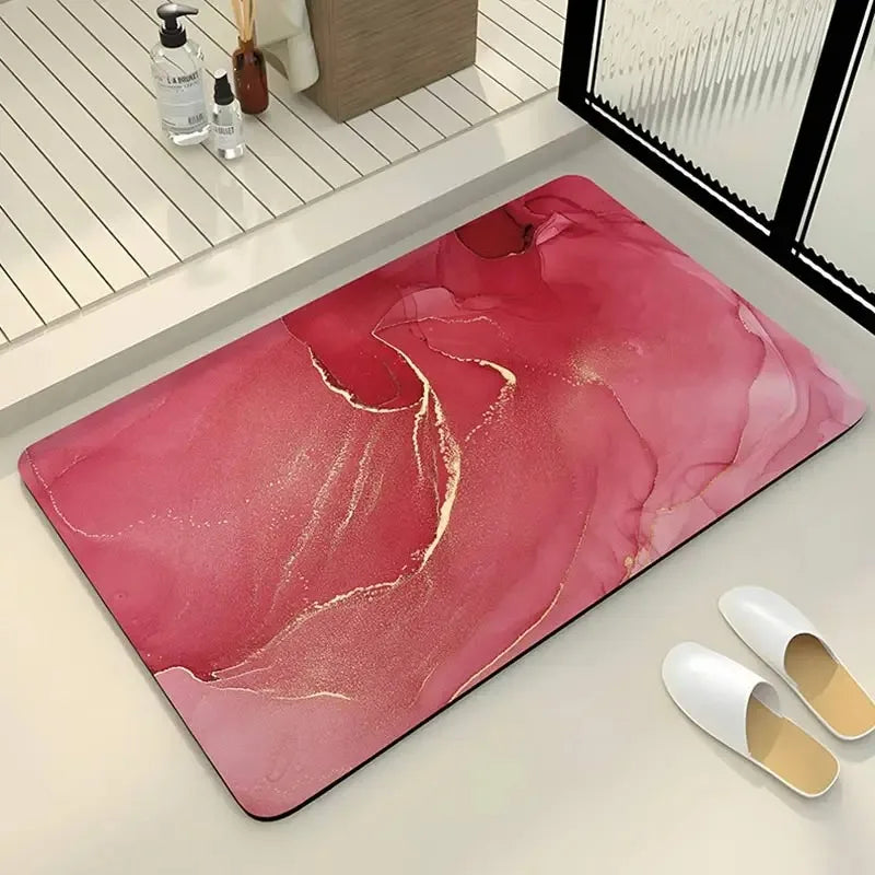Tapis de bain marbre rouge