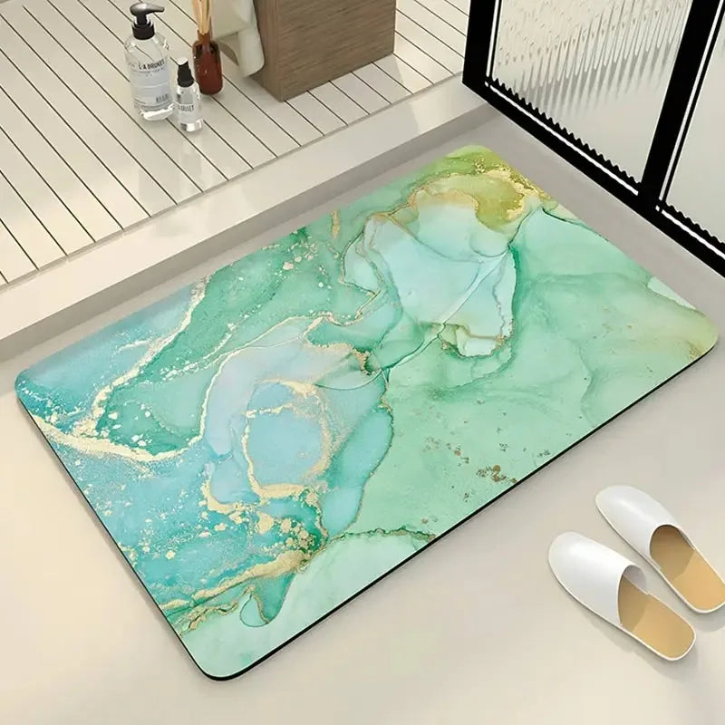 Tapis de bain marbre vert