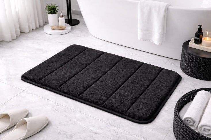 Tapis de bain marron absorbant chaussures 