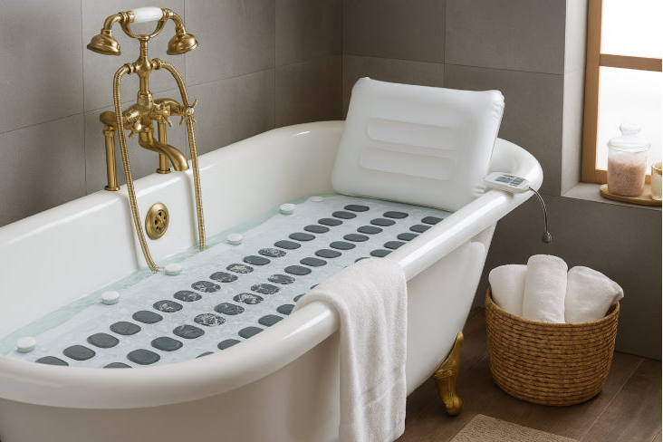 Tapis de bain massant blanc 