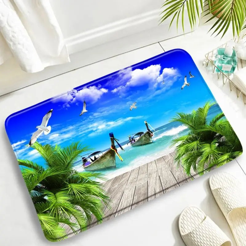 Tapis de bain mer bateaux