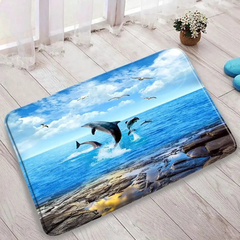 Tapis de bain mer dauphin 