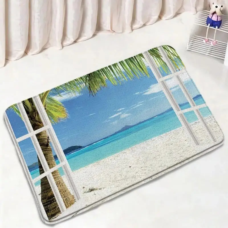 Tapis de bain mer fenetre