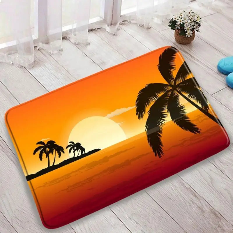 Tapis de bain mer palmes