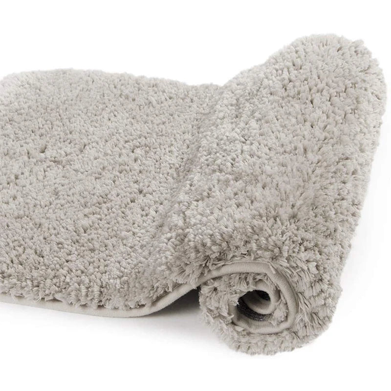 Tapis de bain moelleux gris clair