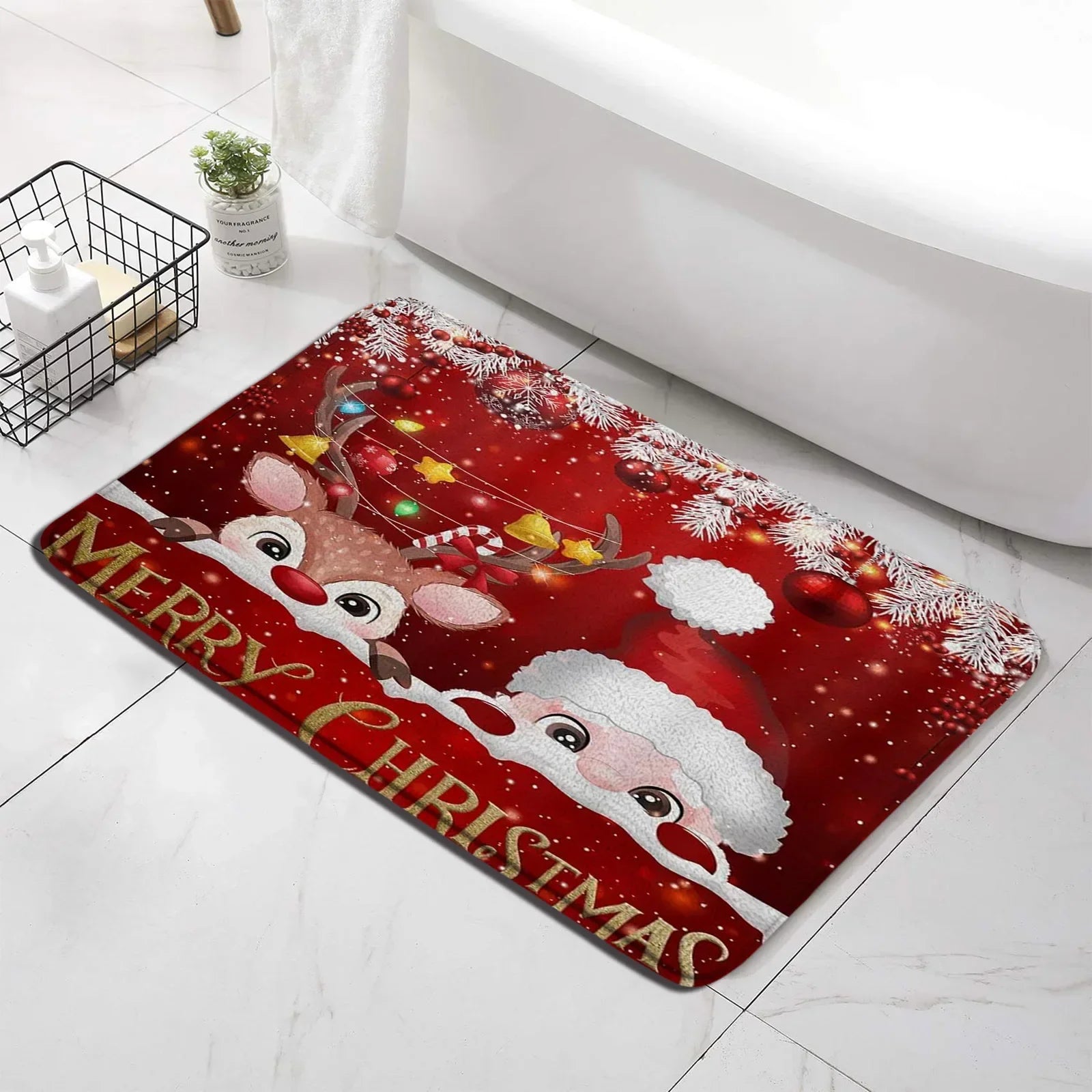 Tapis de bain noël Merry Christmas