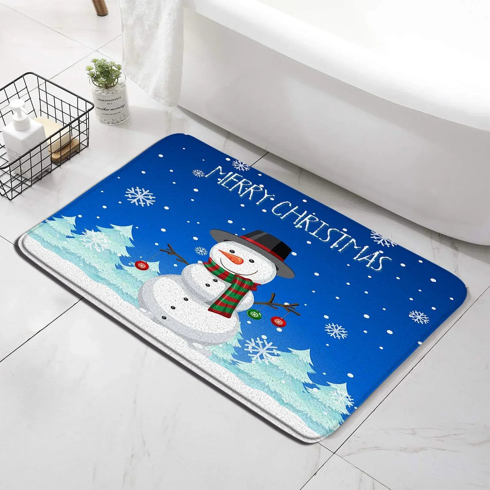 Tapis de bain noël arbres
