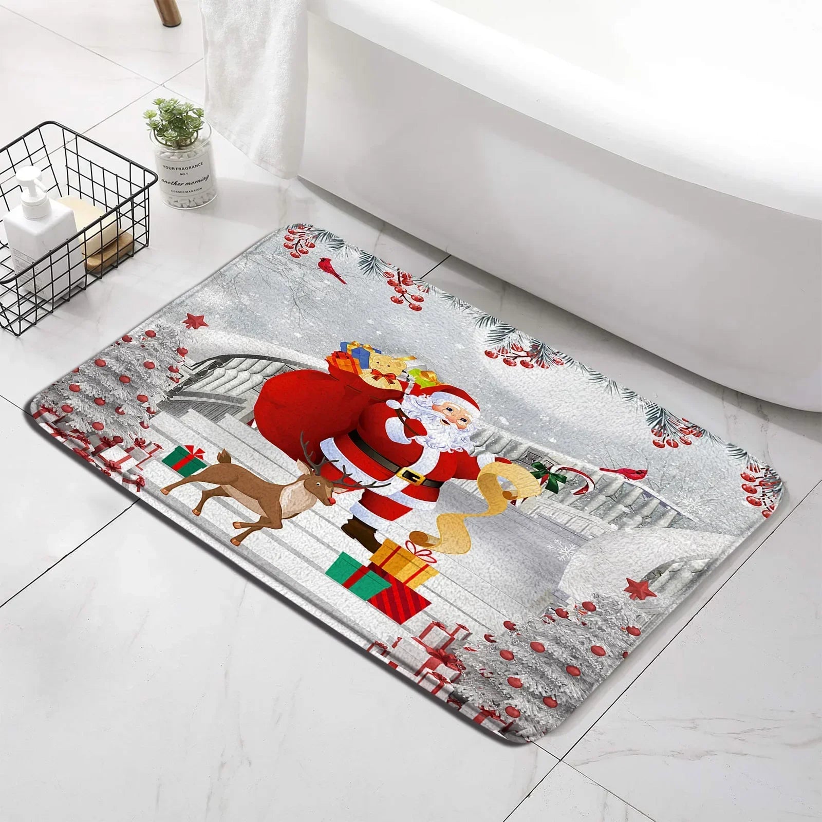Tapis de bain noël dessin  animé