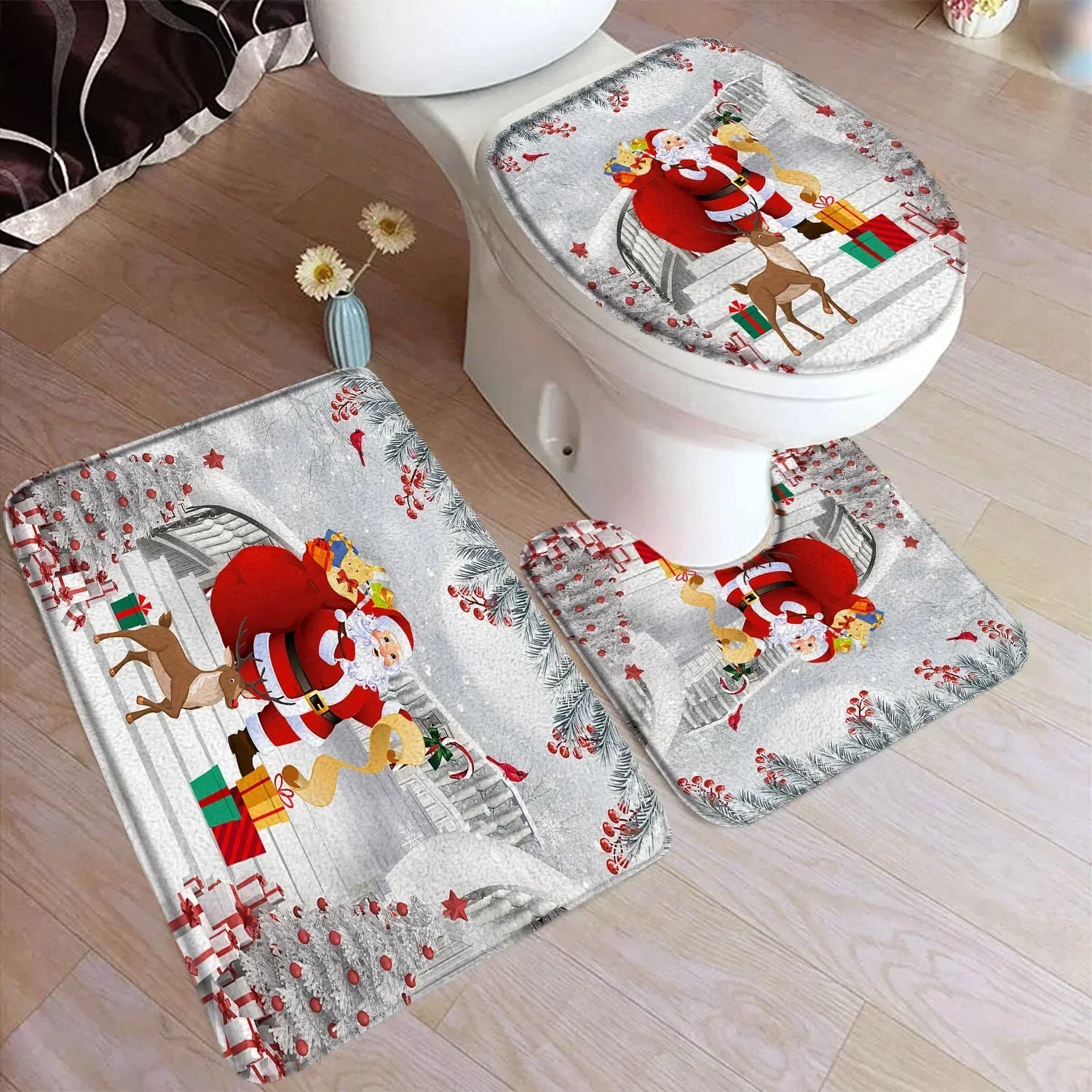 Tapis de bain noël ensemble