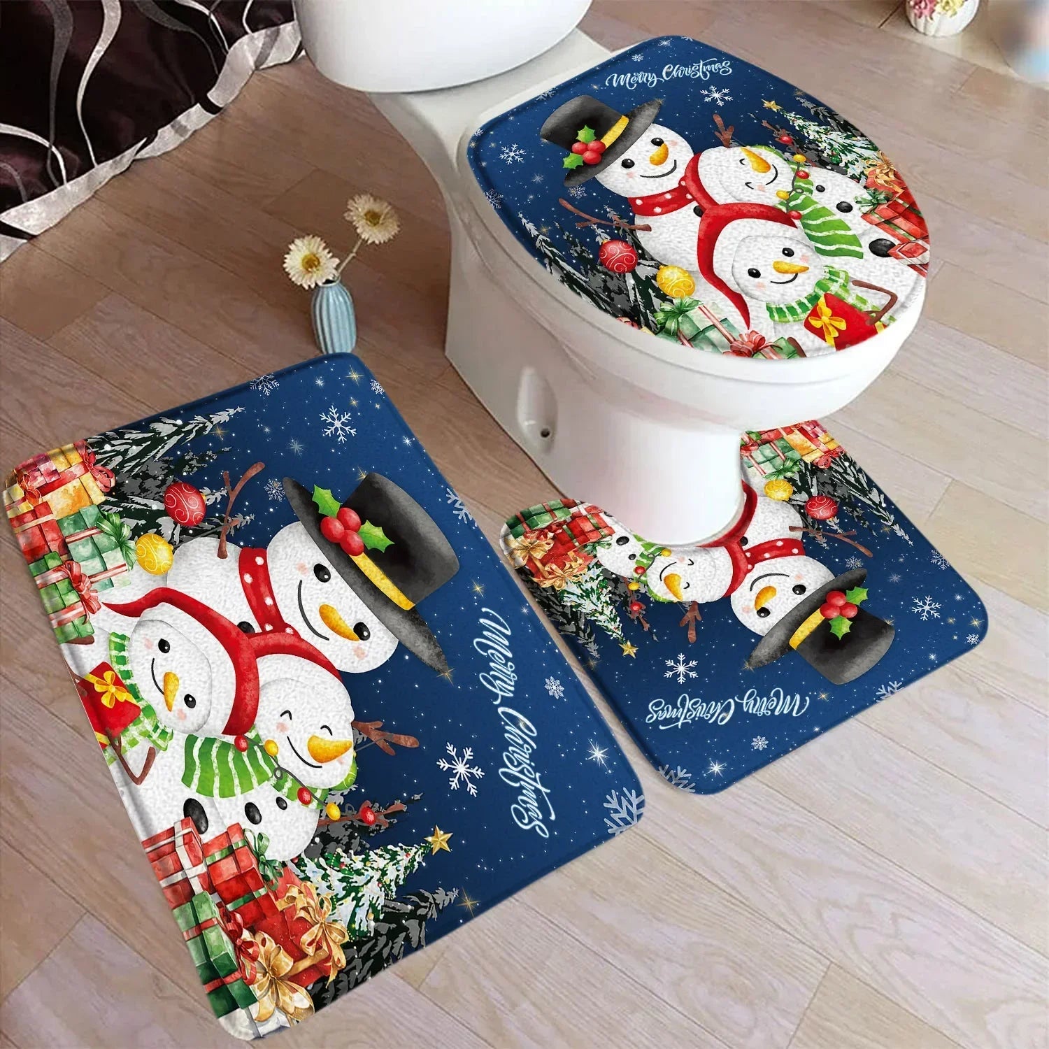 Tapis de bain noël neige