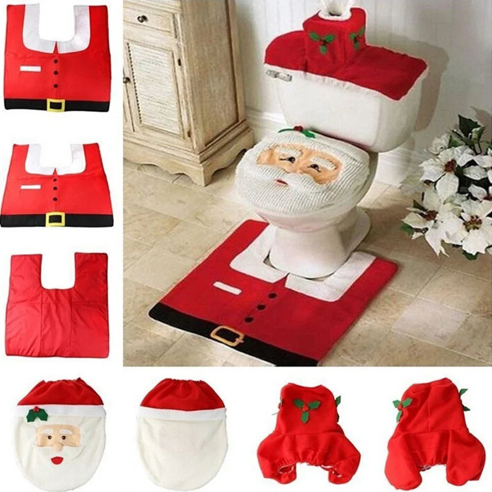 Tapis de bain noel et housse de toilette modèles 