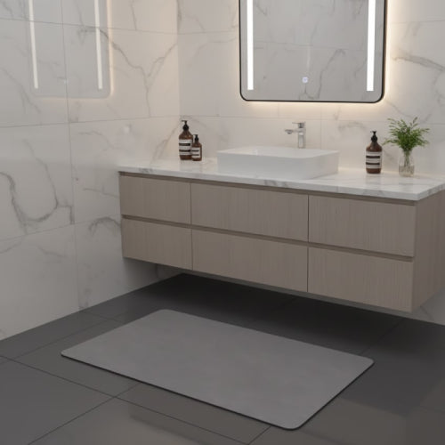 Tapis de bain noir design  uni 