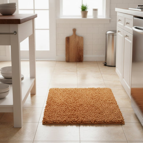 Tapis de bain ocre sol 