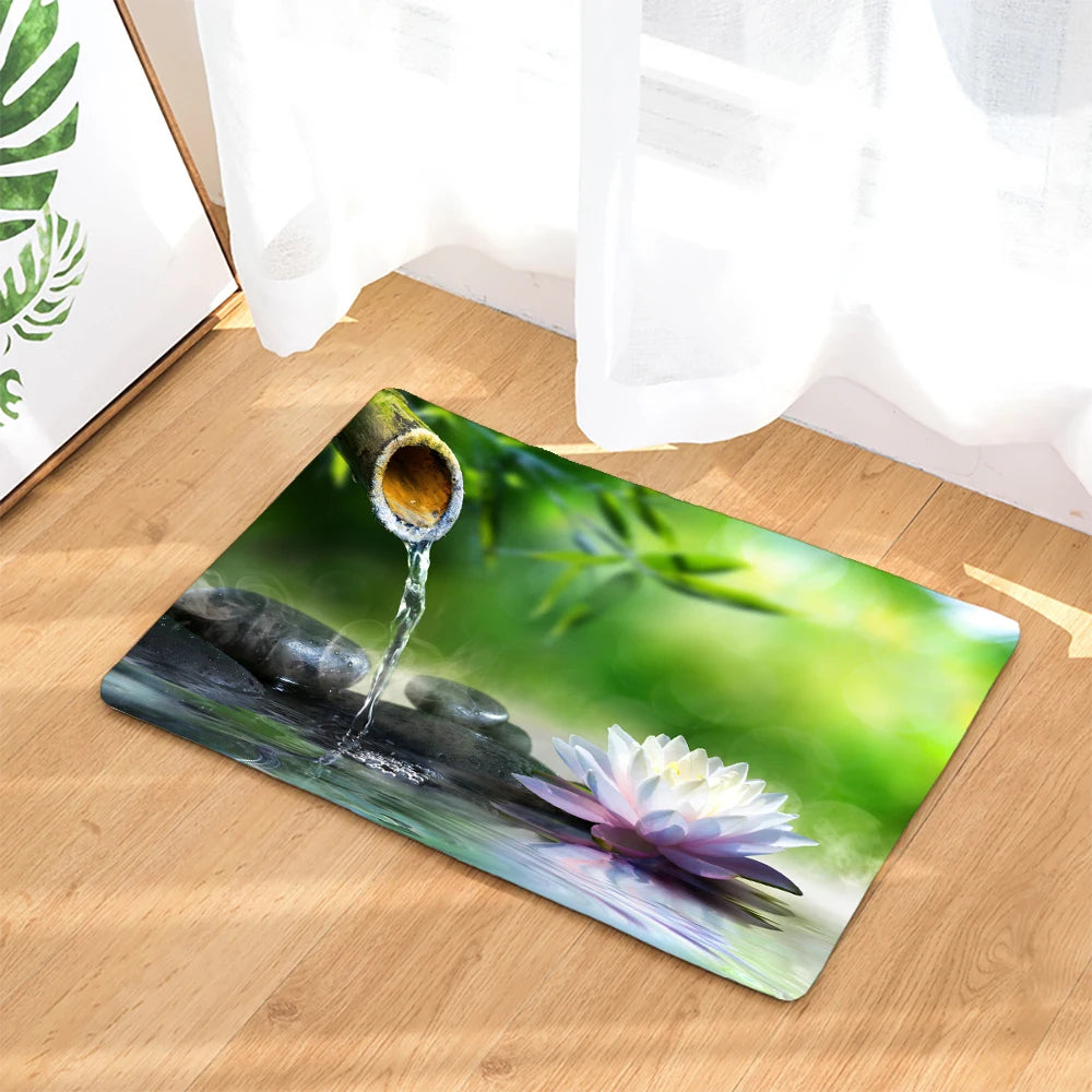 Tapis de bain orchidée eau