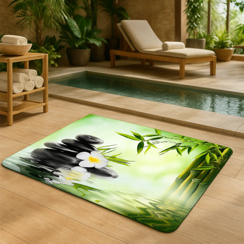 Tapis de bain orchidée plante