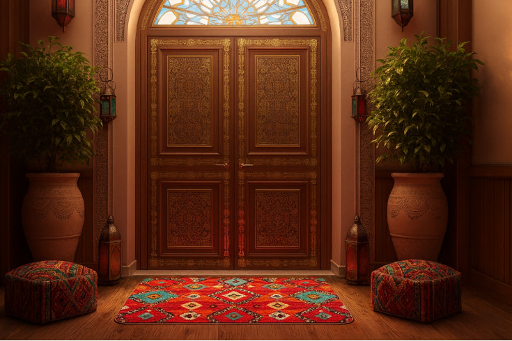 Tapis de bain oriental plante 