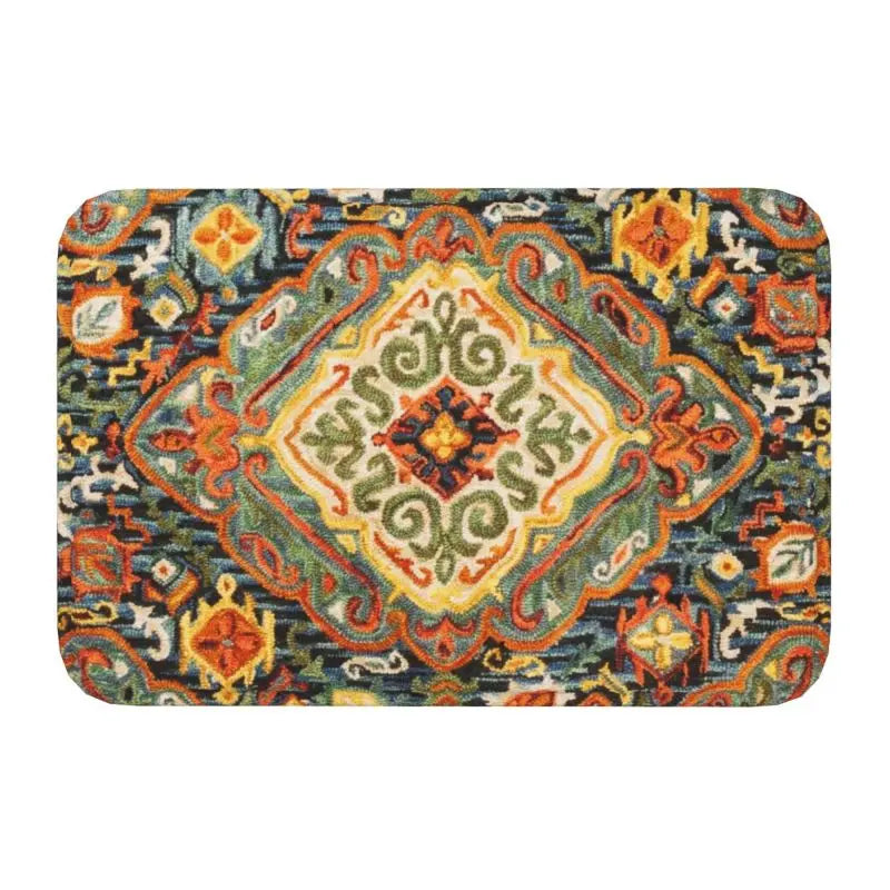 Tapis de bain oriental  vert bouteille