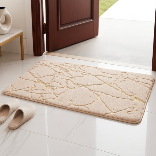 Tapis de bain épais beige entrée 