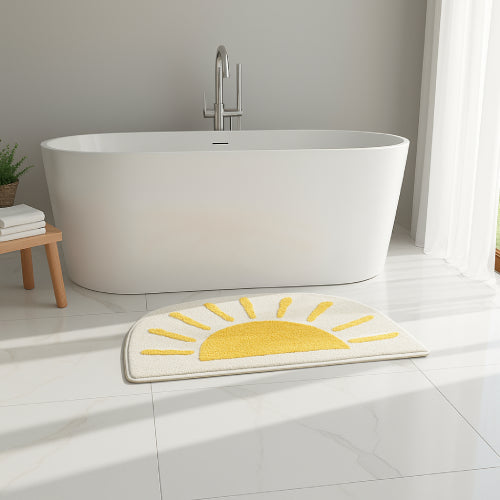 Tapis de bain épais demi lune baignoire 