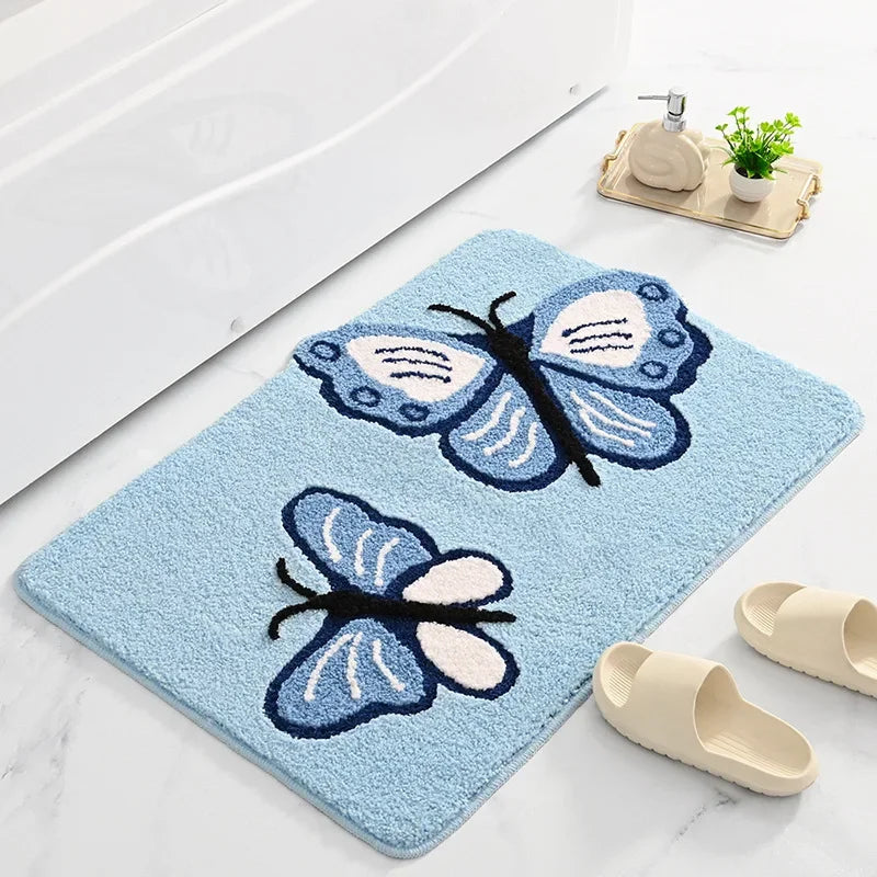 Tapis de bain papillon baignoire
