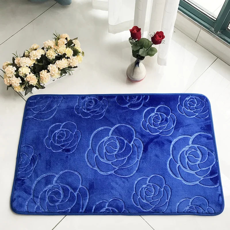Tapis de bain parme bleu foncé