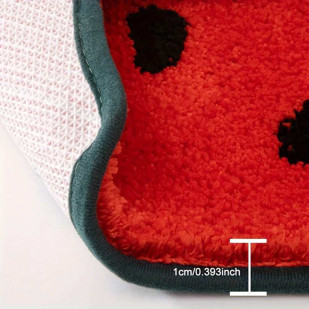 Tapis de bain pastèque  douche rouge