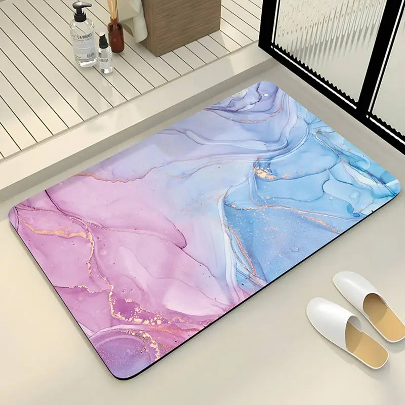Tapis de bain pastel bleu