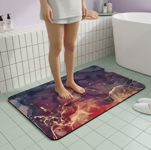 Tapis de bain pastel doré 