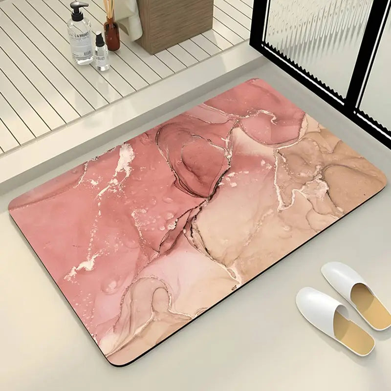 Tapis de bain pastel toilettes domestiques