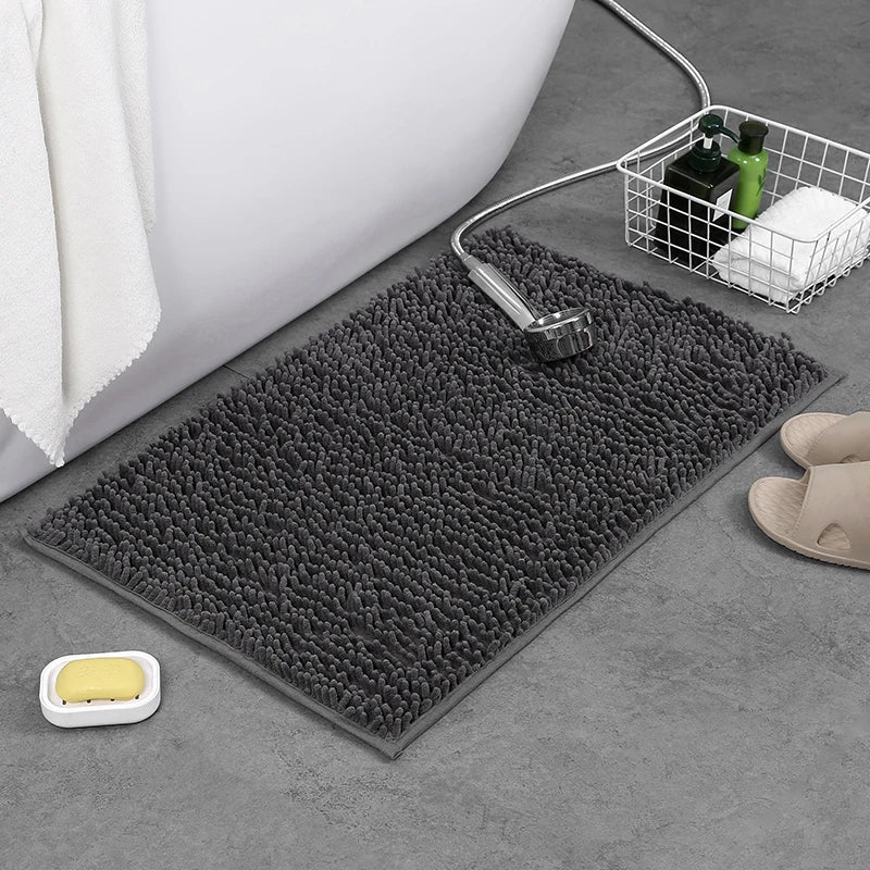 Tapis de bain éponge gris foncé