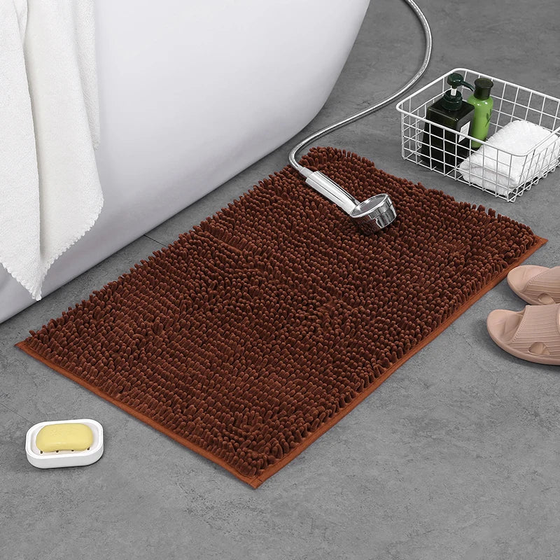 Tapis de bain éponge marron