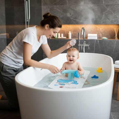 Tapis de bain pour bébé avec siège de douche pour bébé maman 