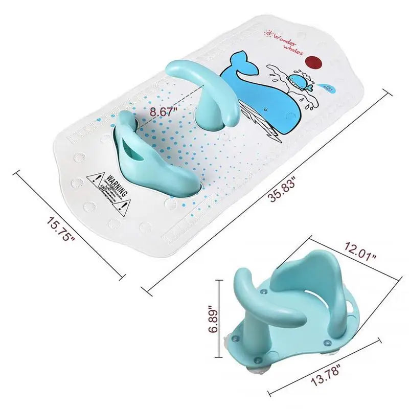 Tapis de bain pour bébé avec siège de douche pour bébé taille