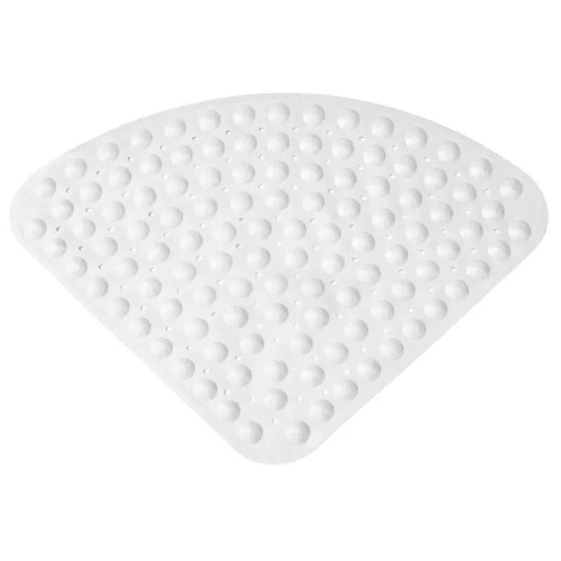Tapis de bain pour baignoire d'angle blanc