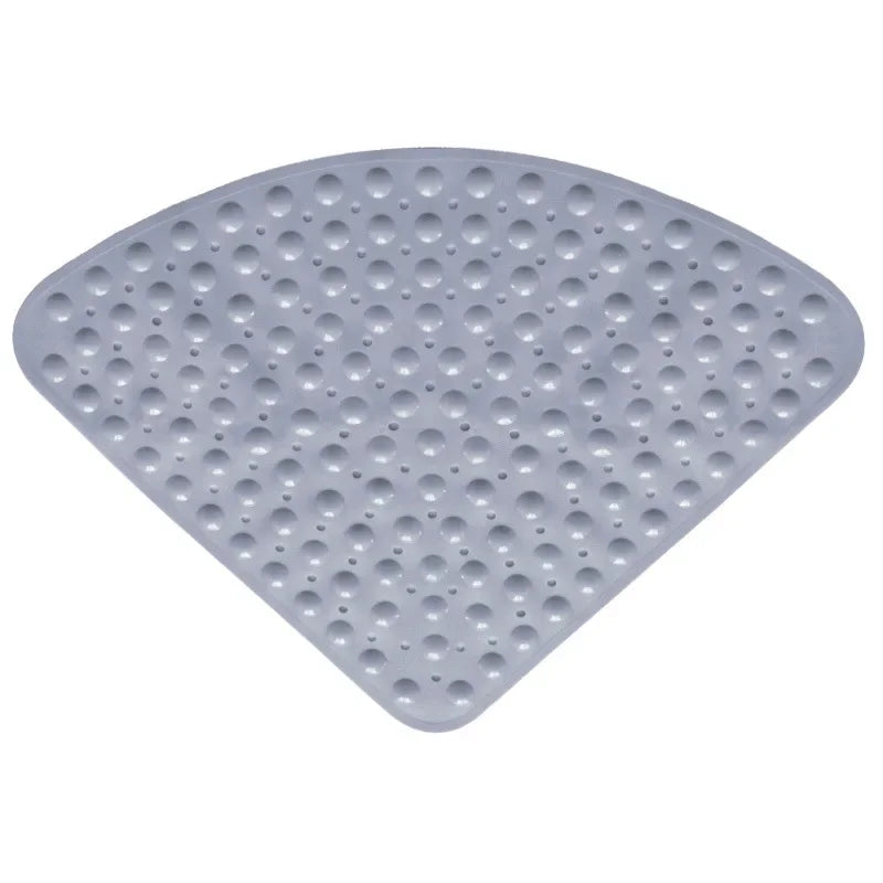Tapis de bain pour baignoire d'angle gris