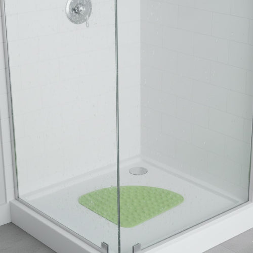 Tapis de bain pour baignoire d'angle vitre  