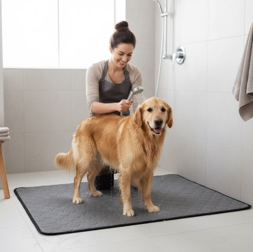 Tapis de bain pour chien  fille 