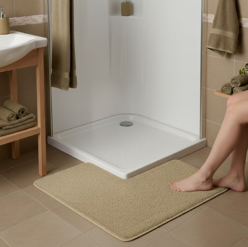 Tapis de bain pour douche d'angle vitre 
