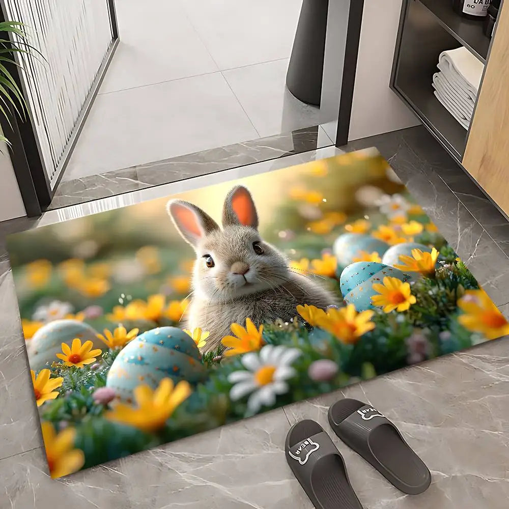 Tapis de bain pour lapin jaune