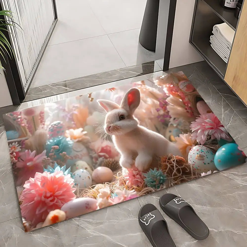 Tapis de bain pour lapin rose