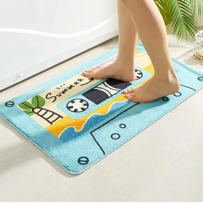 Tapis de bain rétro de cassettes audio pieds 
