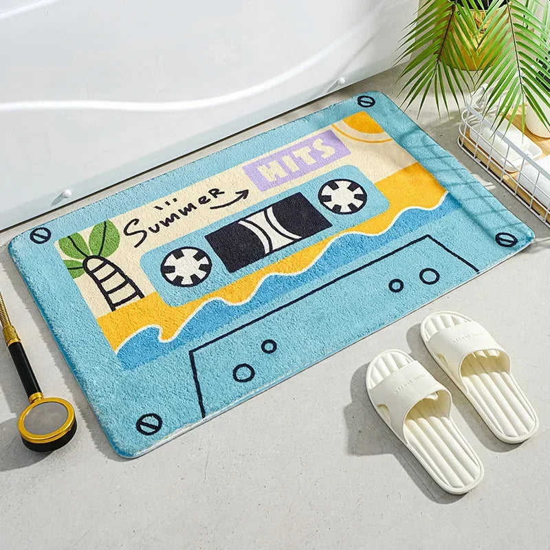 Tapis de bain rétro de cassettes audio  summer 