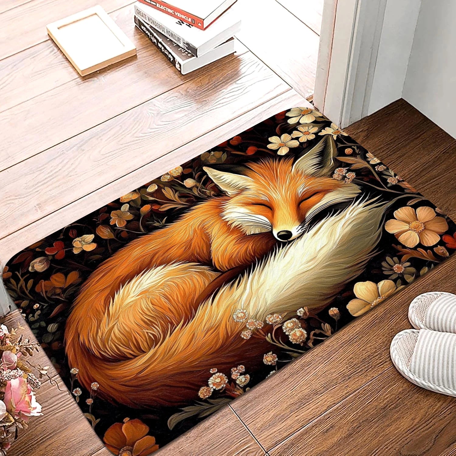 Tapis de bain renard lion